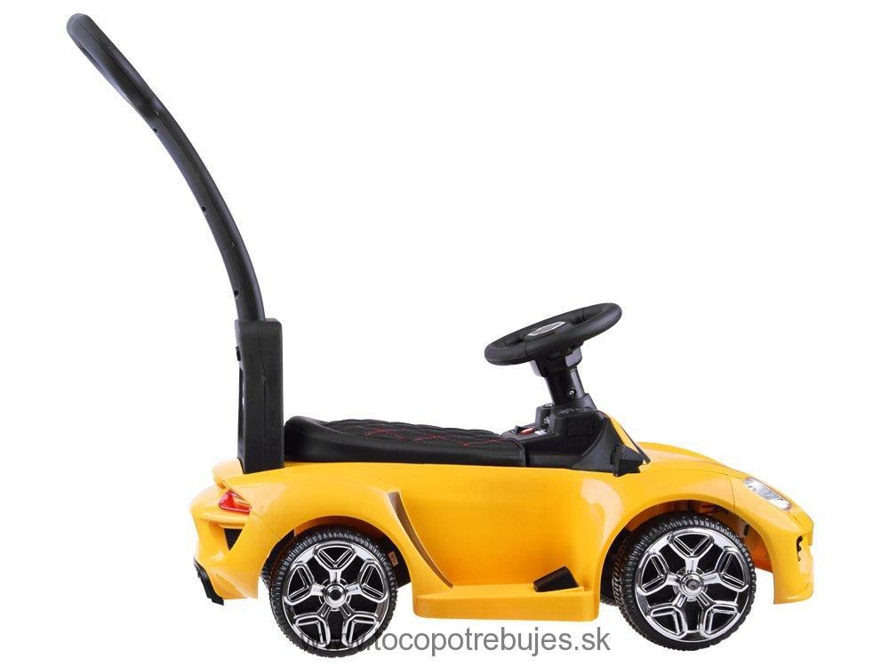 Joko Elektrické autíčko, odrážadlo 3v1, kožené sedadlo, žltá