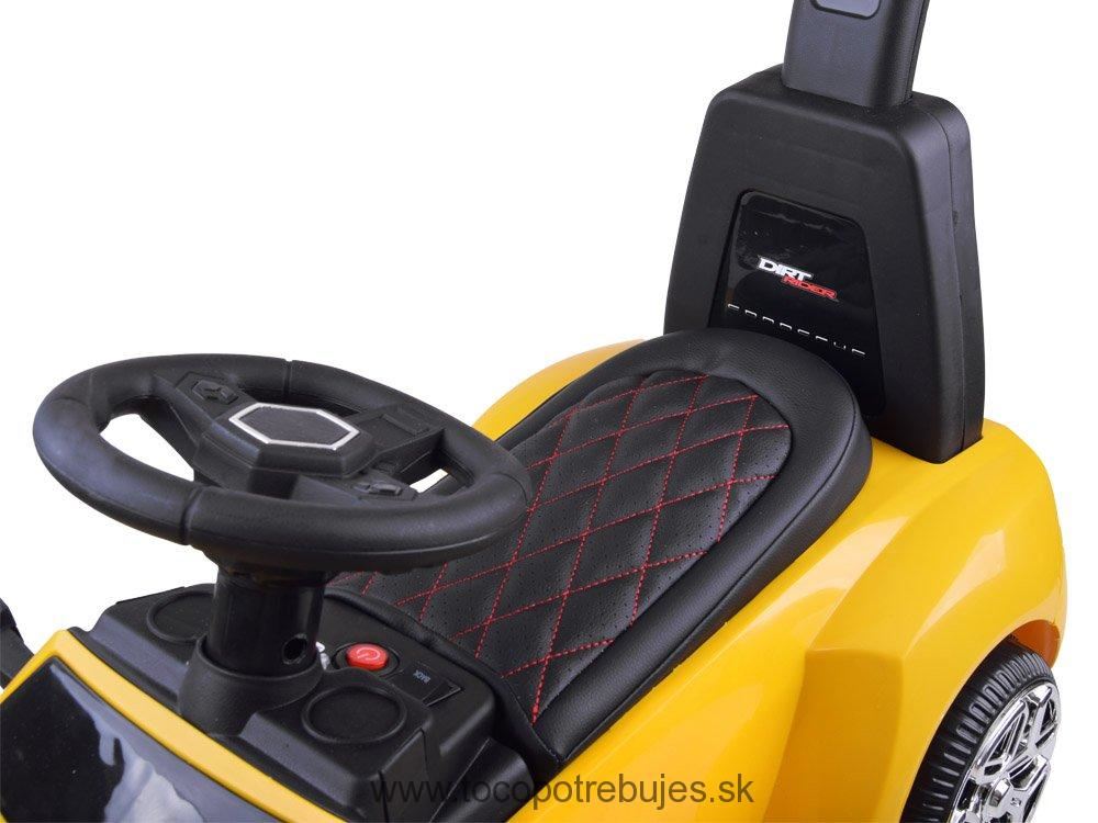 Joko Elektrické autíčko, odrážadlo 3v1, kožené sedadlo, žltá