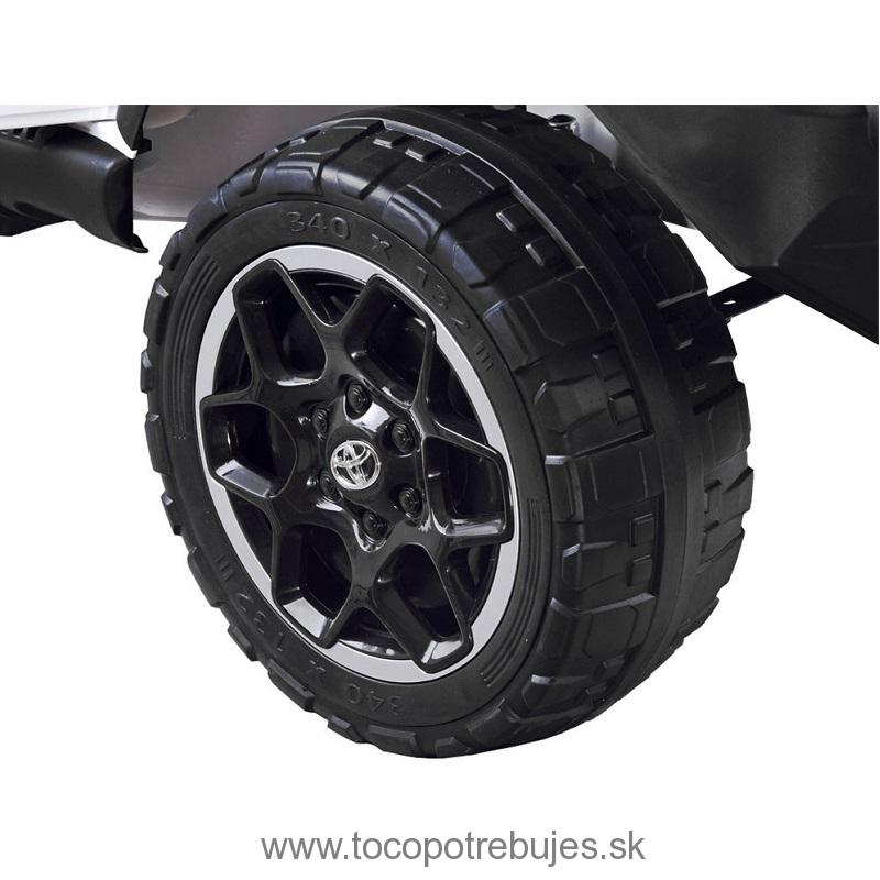 Joko Elektrické autíčko Toyota Hillux 4x4, penové kolesá, kožené sedadlo, FM rádio, otvárací kufor, nosnosť 50kg, čierne