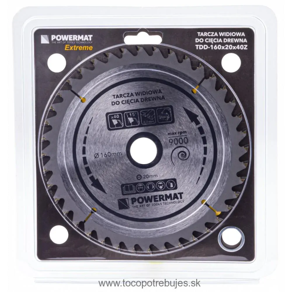 Kotúč na drevo TDD-160x20x24Z - POWERMAT PM0878