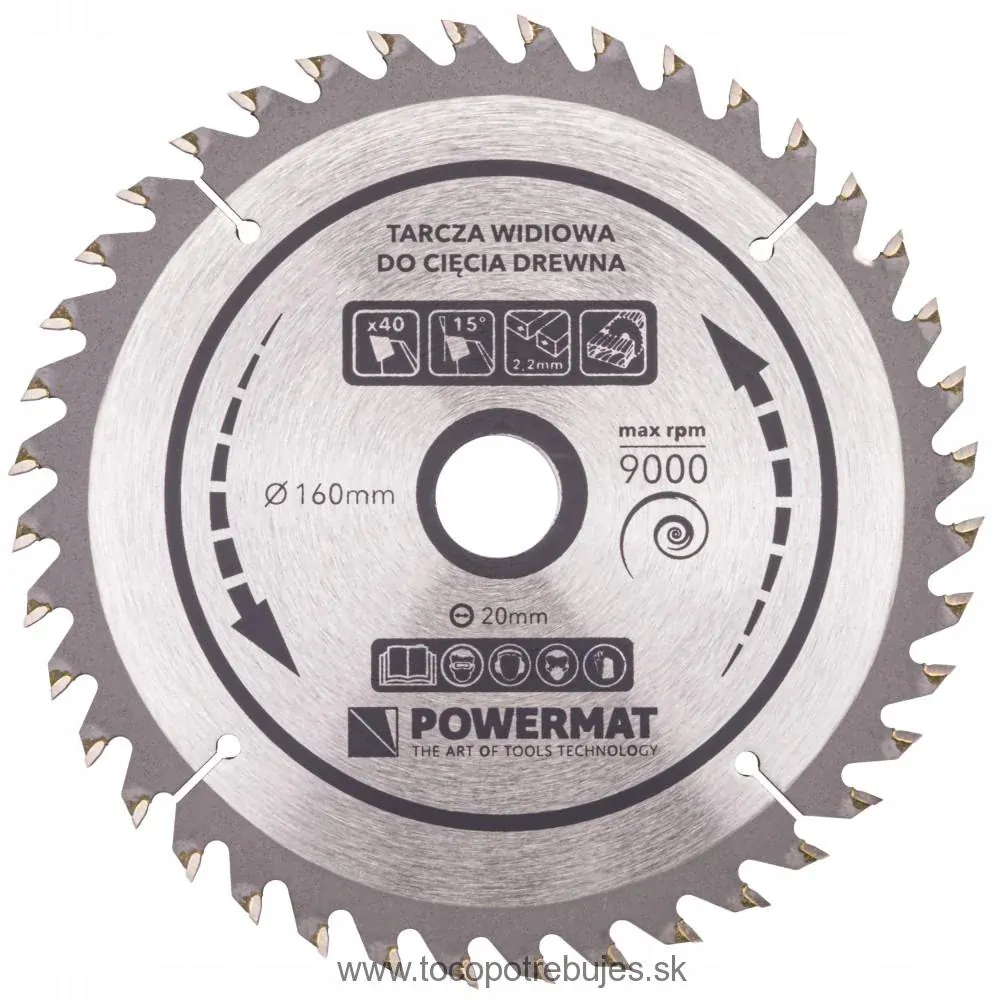 Kotúč na drevo TDD-160x20x24Z - POWERMAT PM0878