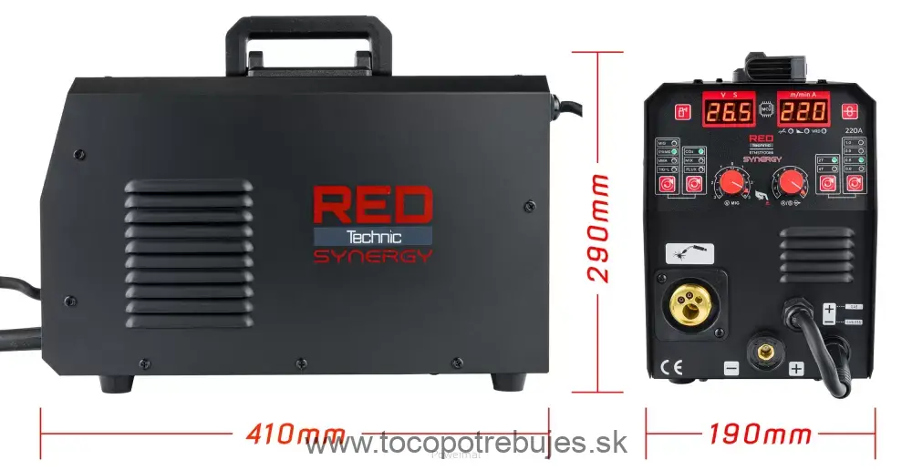 Invertorová zváračka RED TECHNIC RTMSTF0086 Migomat MIG MAG MMA TIG LIFT 220A Synergy + SADA
