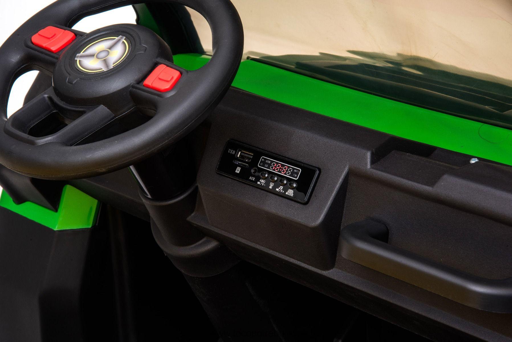Farmárske elektrické autíčko RIDER 6X6 24V s pohonom štyroch kolies 4X 100W, zelená