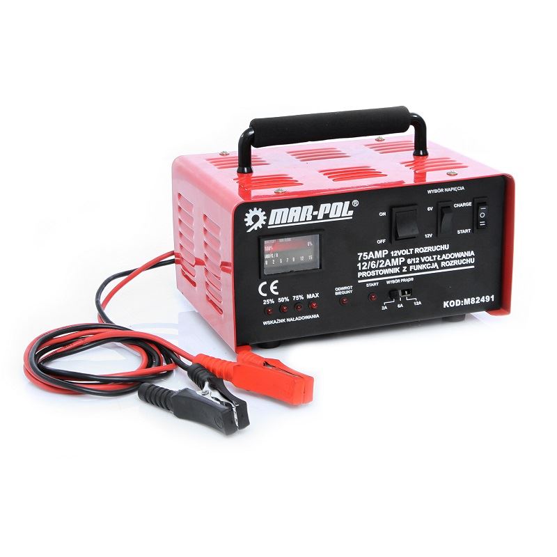 MARPOL M82491 75A AUTONABÍJAČKA SO ŠTARTOM 6V / 12V + kable