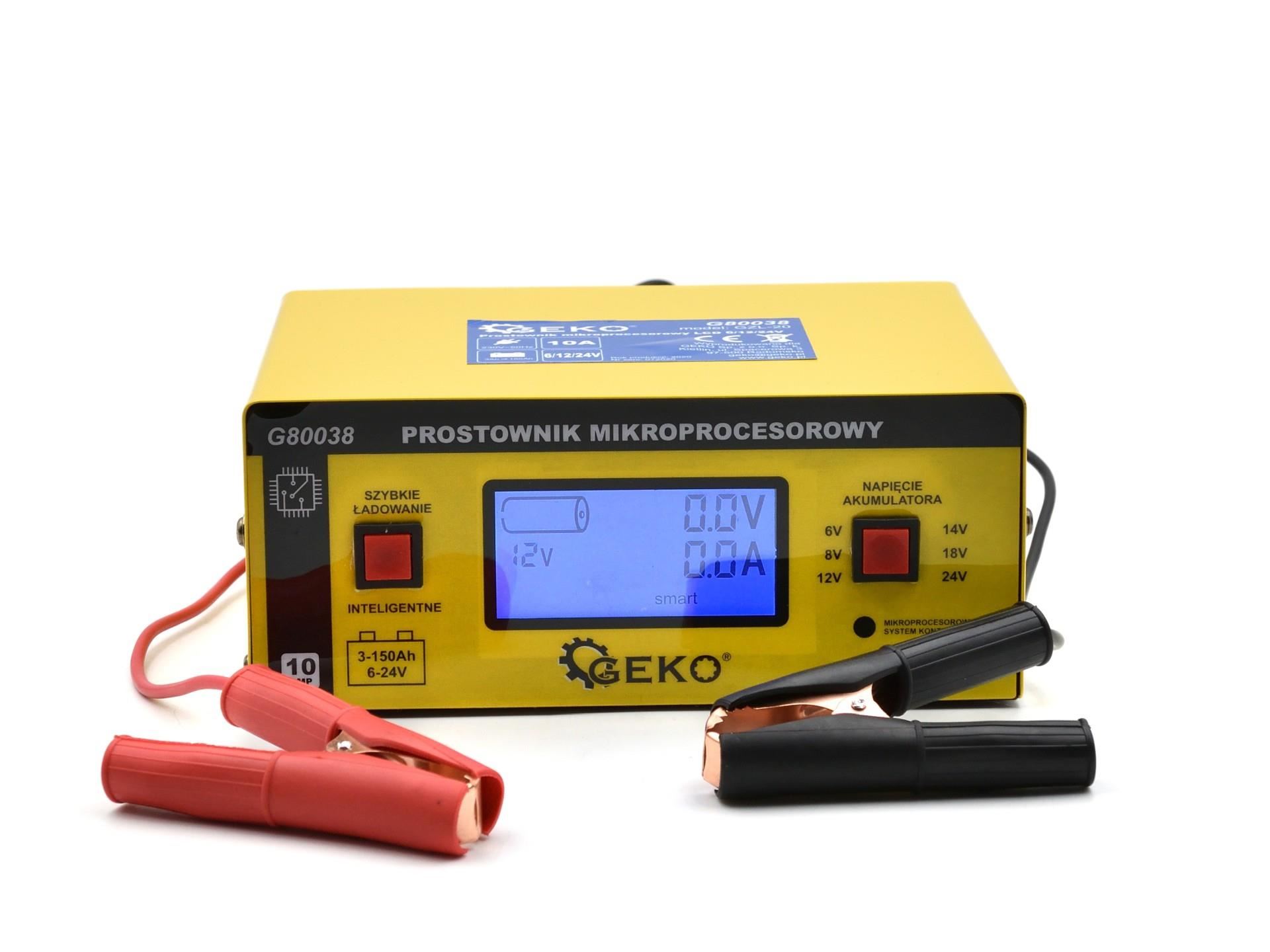 Mikroprocesorová nabíjačka autobatérií LCD 6/12/24V - GEKO G80038