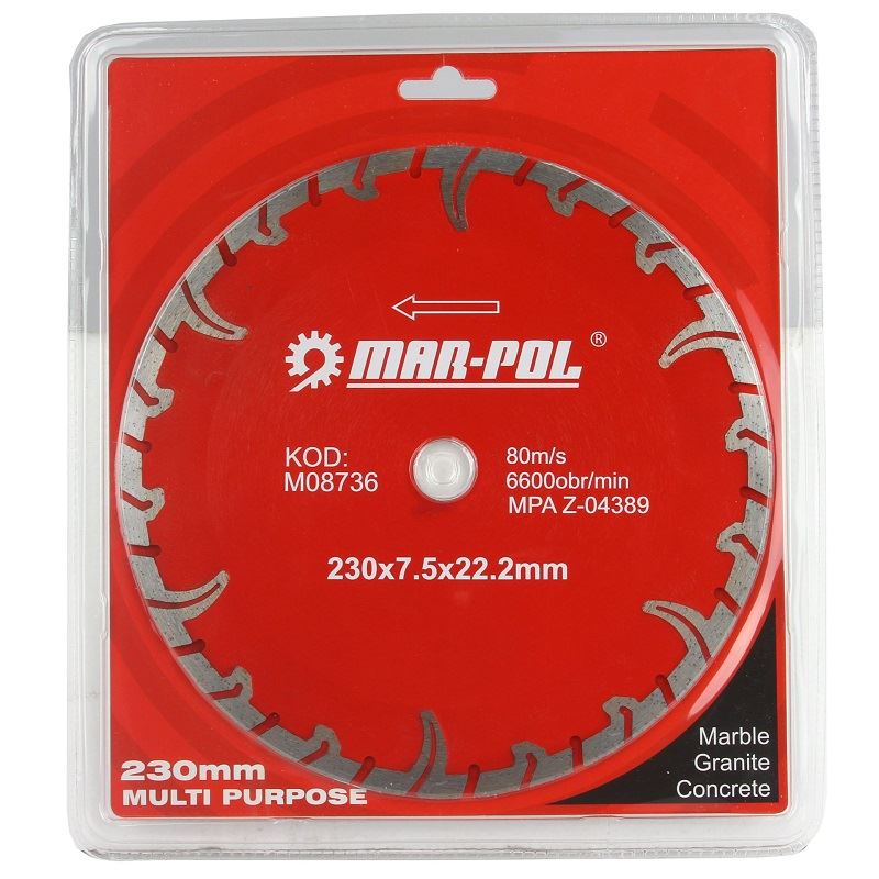 Diamantový kotúč na betón 230x7.5x22,2 - MAR-POL M08736