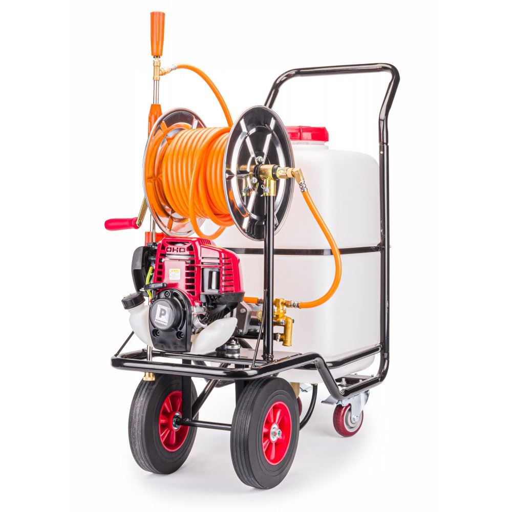 Motorový benzínový postrekovač 60L s kolieskami - POWERMAT PM-OPS-60K