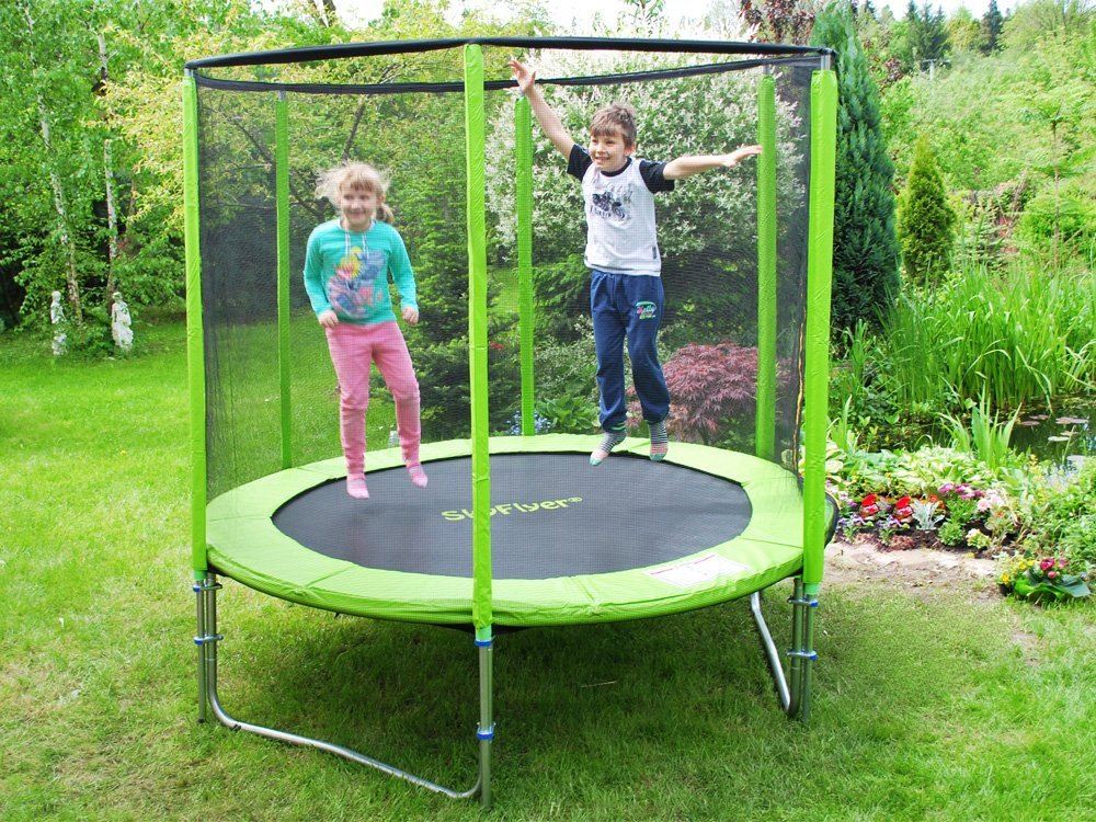SkyFlyer Záhradná trampolína 180cm 6FT s ochrannou sieťou, zelená
