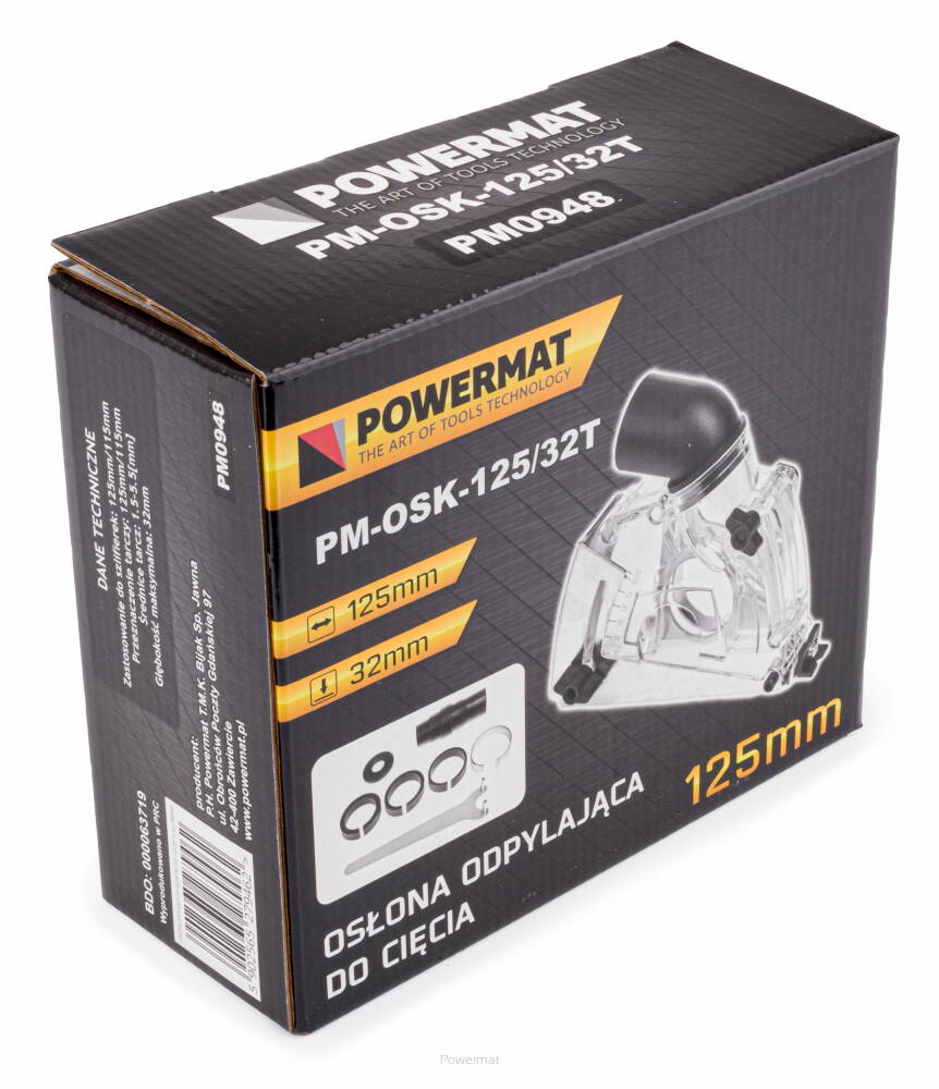 Protiprachový kryt na brúsku 125mm PM-OSK-125/32T - POWERMAT