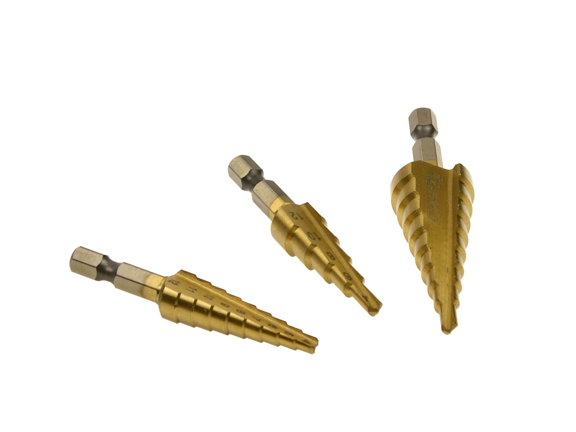 Viacstupňový vrták 1/4" Hex (3-12,4-12,4-20mm) 3ks - GEKO G38570