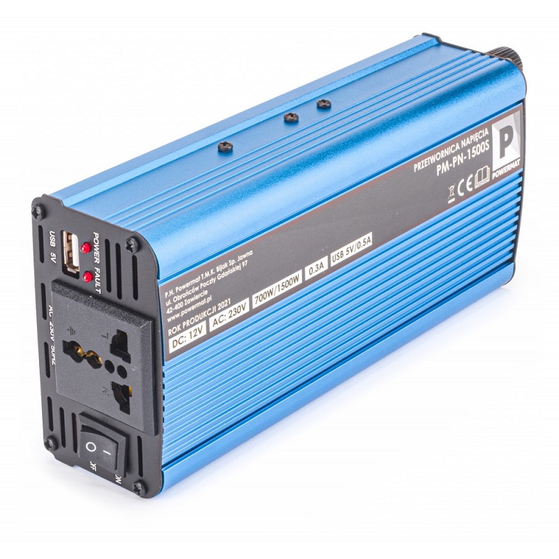 Menič napätia 12V/230V 1500W PM-PN-1500S - POWERMAT