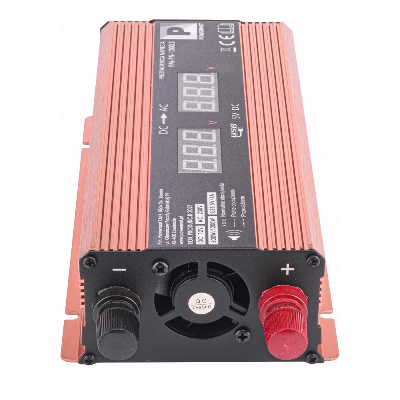 Menič napätia 12V/230V LCD 1200W PM-PN-1200LS - POWERMAT