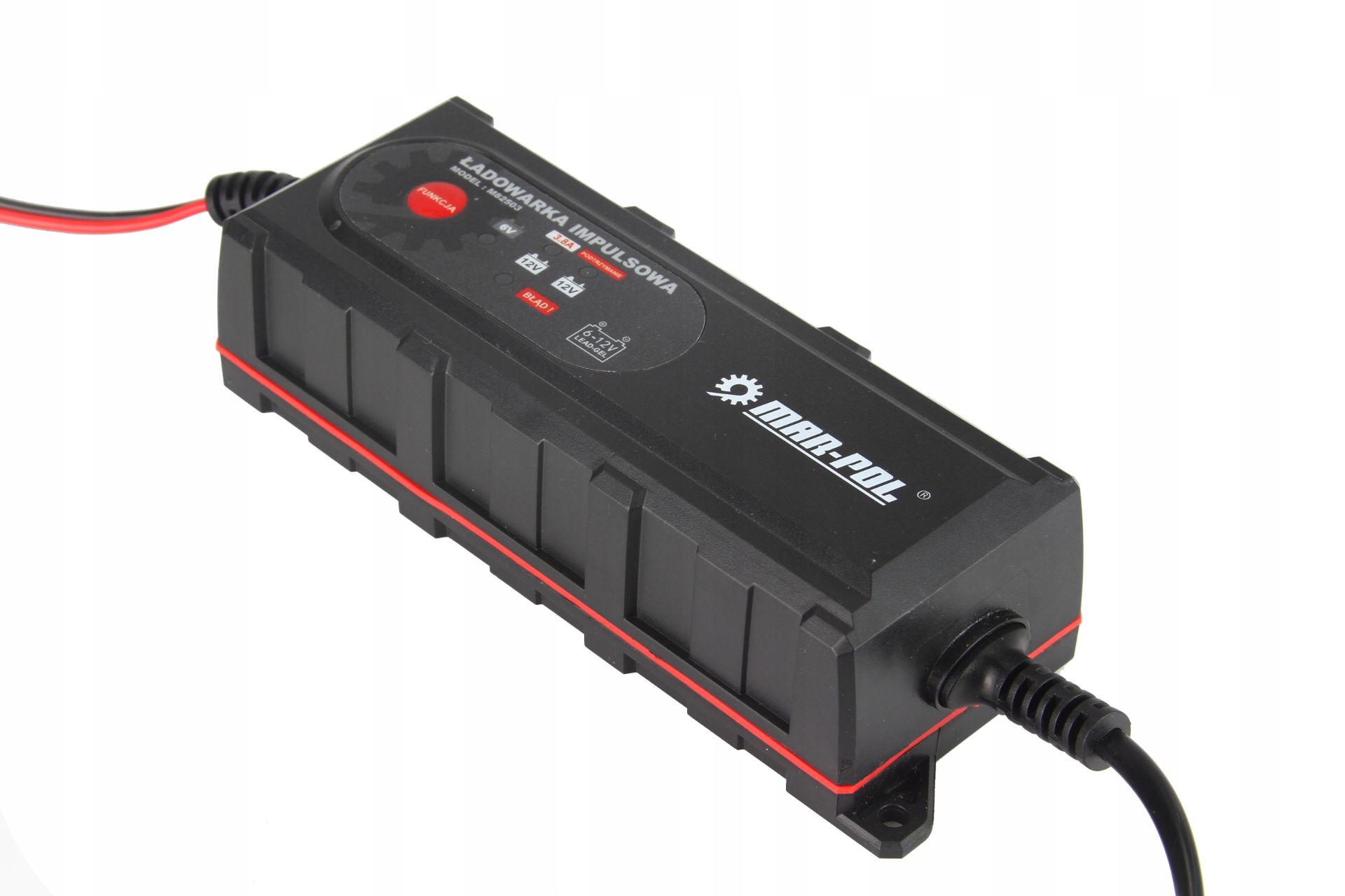 MAR-POL M82503 UNIVERZÁLNA NABÍJAČKA INTELLIGENT 6V / 12V, 6 stupňová + kabeláž