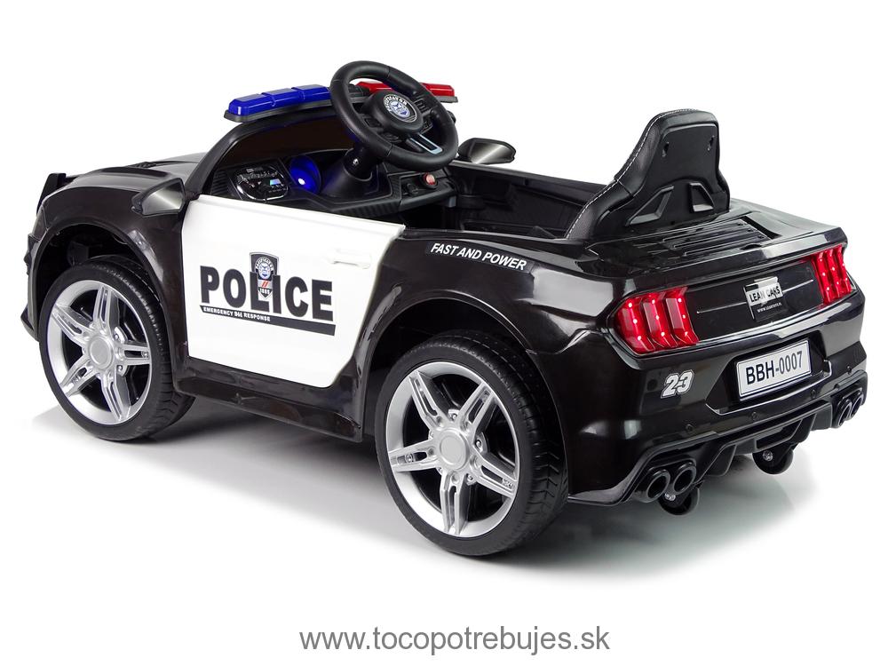 LeanToys Elektrické autíčko Police BBH0007, čierna