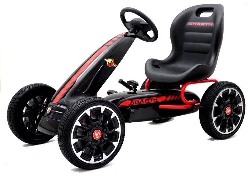 LeanToys Abarth Gokart s pedálmi, EVA kolesá, čierna