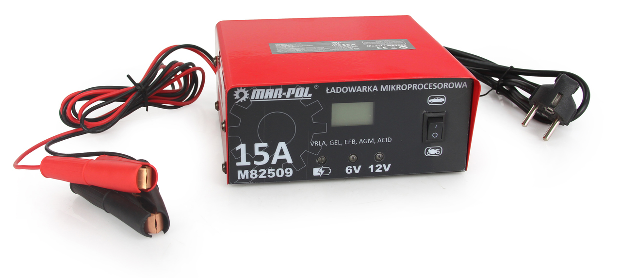 Mikroprocesorová nabíjačka 6V / 12V 15A - MAR-POL M82509
