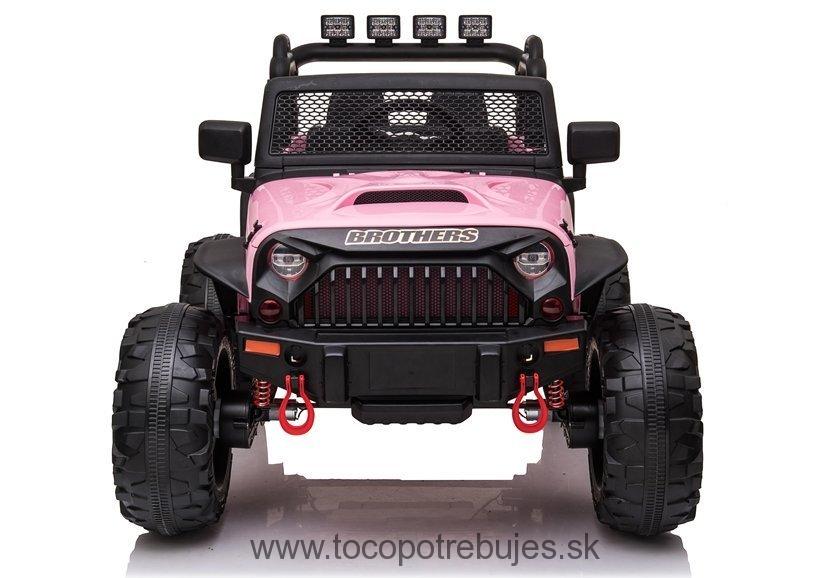 LeanToys elektrické autíčko JC666, L7487, ružové, 2x200w, Predné LED svetlá, kožené zedadlá
