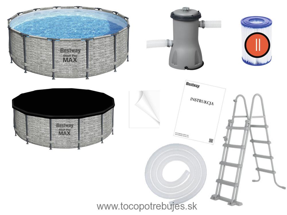 Bestway 5619D bazén, 427 x 122 cm, kartušová filtrácia
