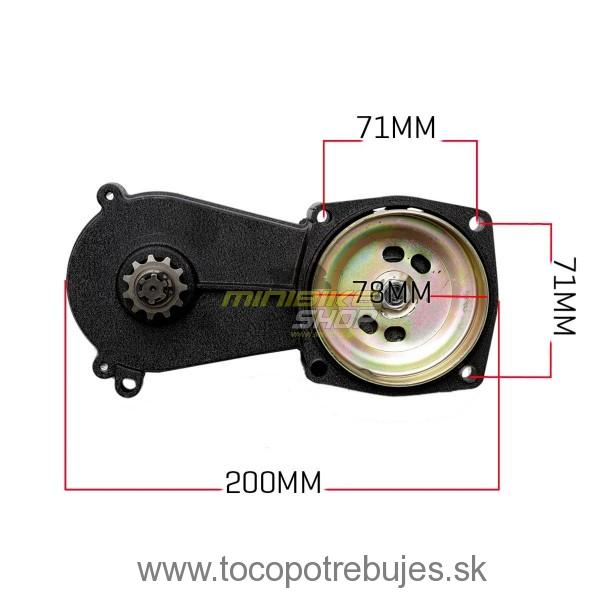 Odvetrávaná prevodovka pre minicross a miniquad - 13 zubov