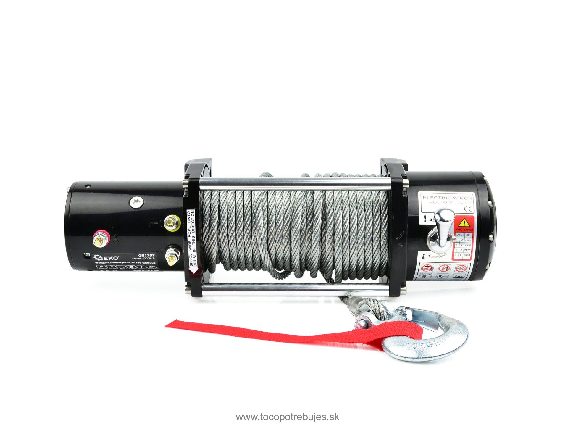 GEKO G81707 Elektrický lanový navijak 12V 12000LB, 5443kg