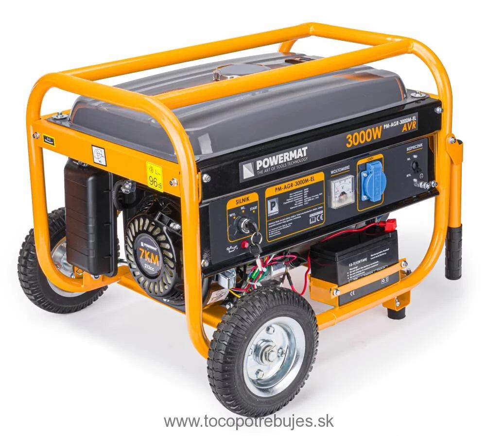 Elektrocentrála s el. štartom 3000W 230V PM-AGR-3000M-EL - POWERMAT
