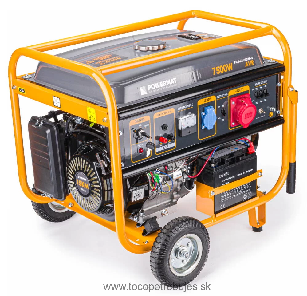 Elektrocentrála s el. štartom 7500W 230V/400V AVR PM-AGR-7500M-EL - POWERMAT