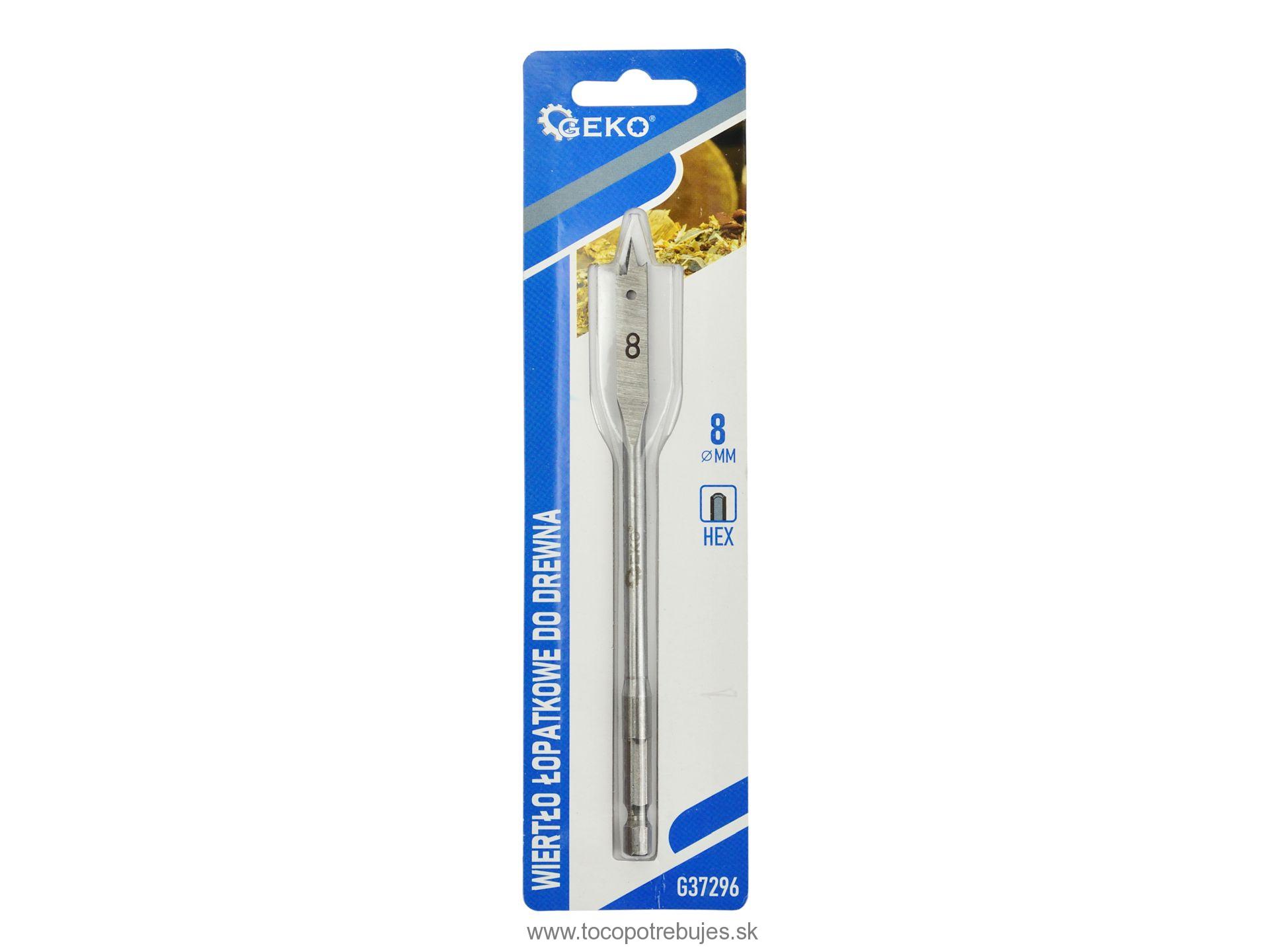 Plochý frézovací vrták do dreva 8x152mm HEX - GEKO G37296