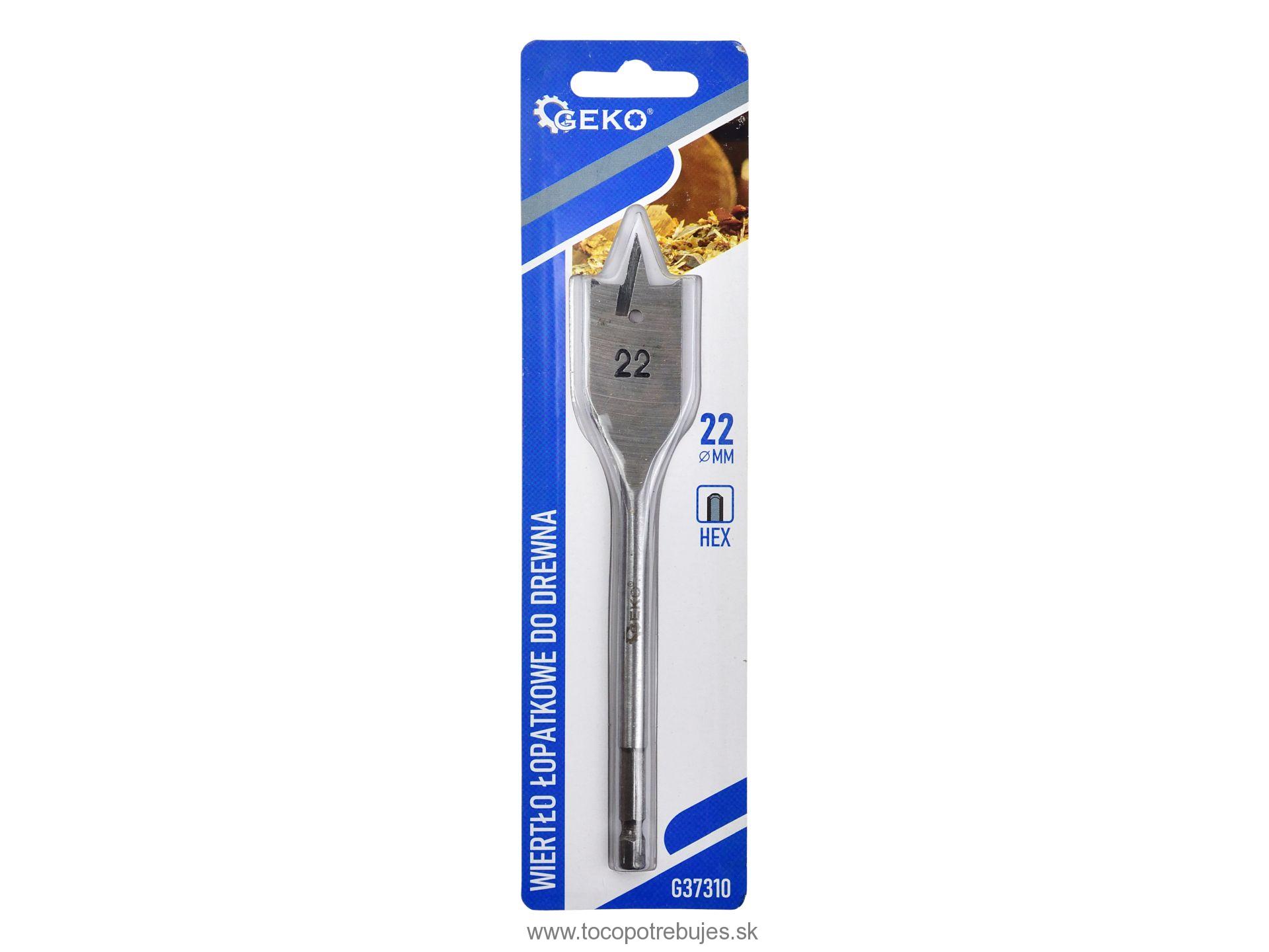 Plochý frézovací vrták do dreva 22x152mm HEX - GEKO G37310