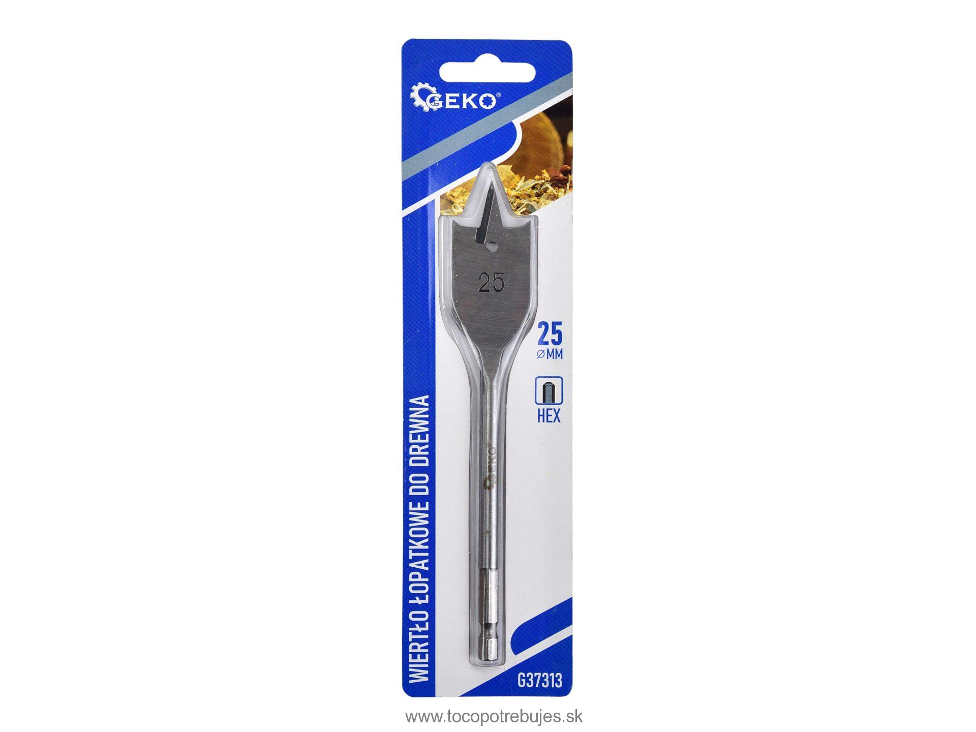 Plochý frézovací vrták do dreva 25x152mm HEX - GEKO G37313