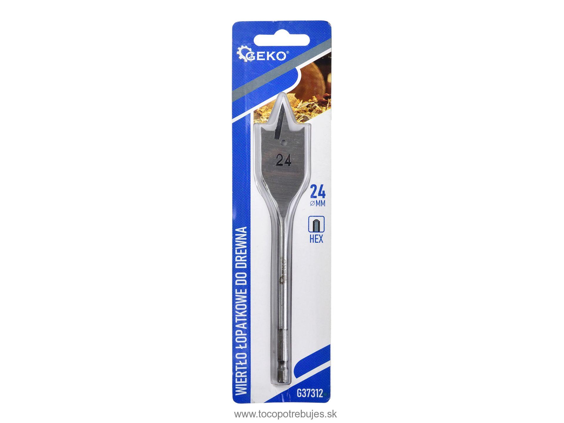 Plochý frézovací vrták do dreva 24x152mm HEX - GEKO G37312