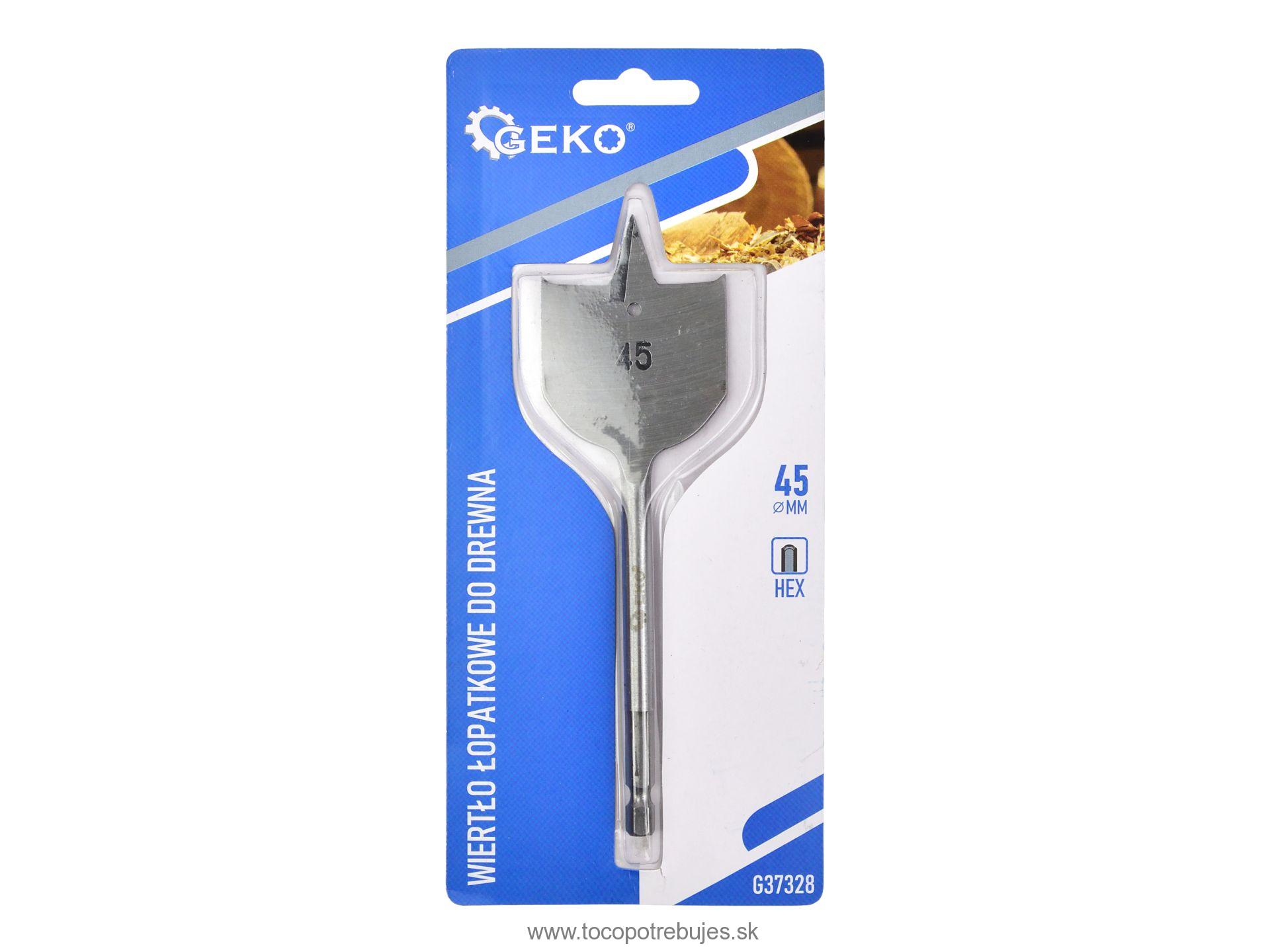 Plochý frézovací vrták do dreva 45x152mm HEX - GEKO G37328
