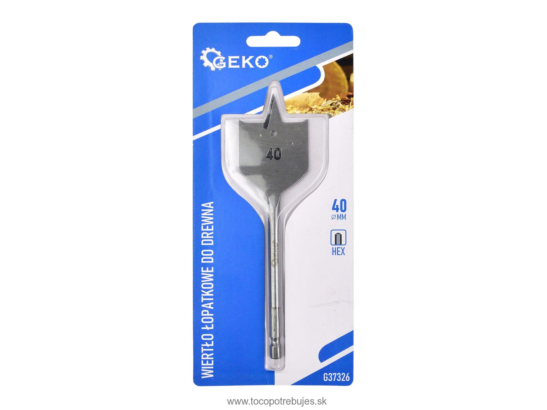 Plochý frézovací vrták do dreva 40x152mm HEX - GEKO G37326