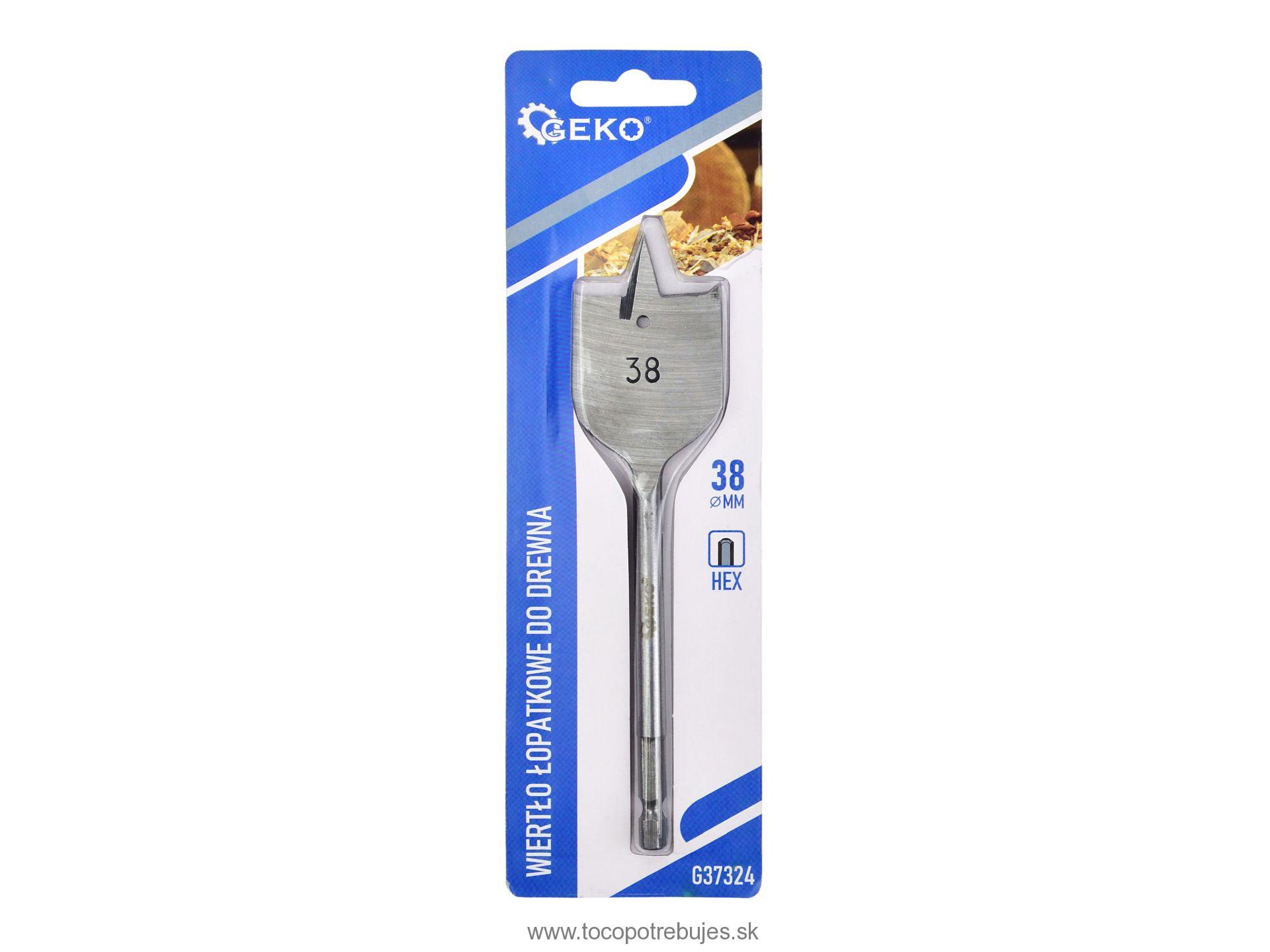 Plochý frézovací vrták do dreva 38x152mm HEX - GEKO G37324