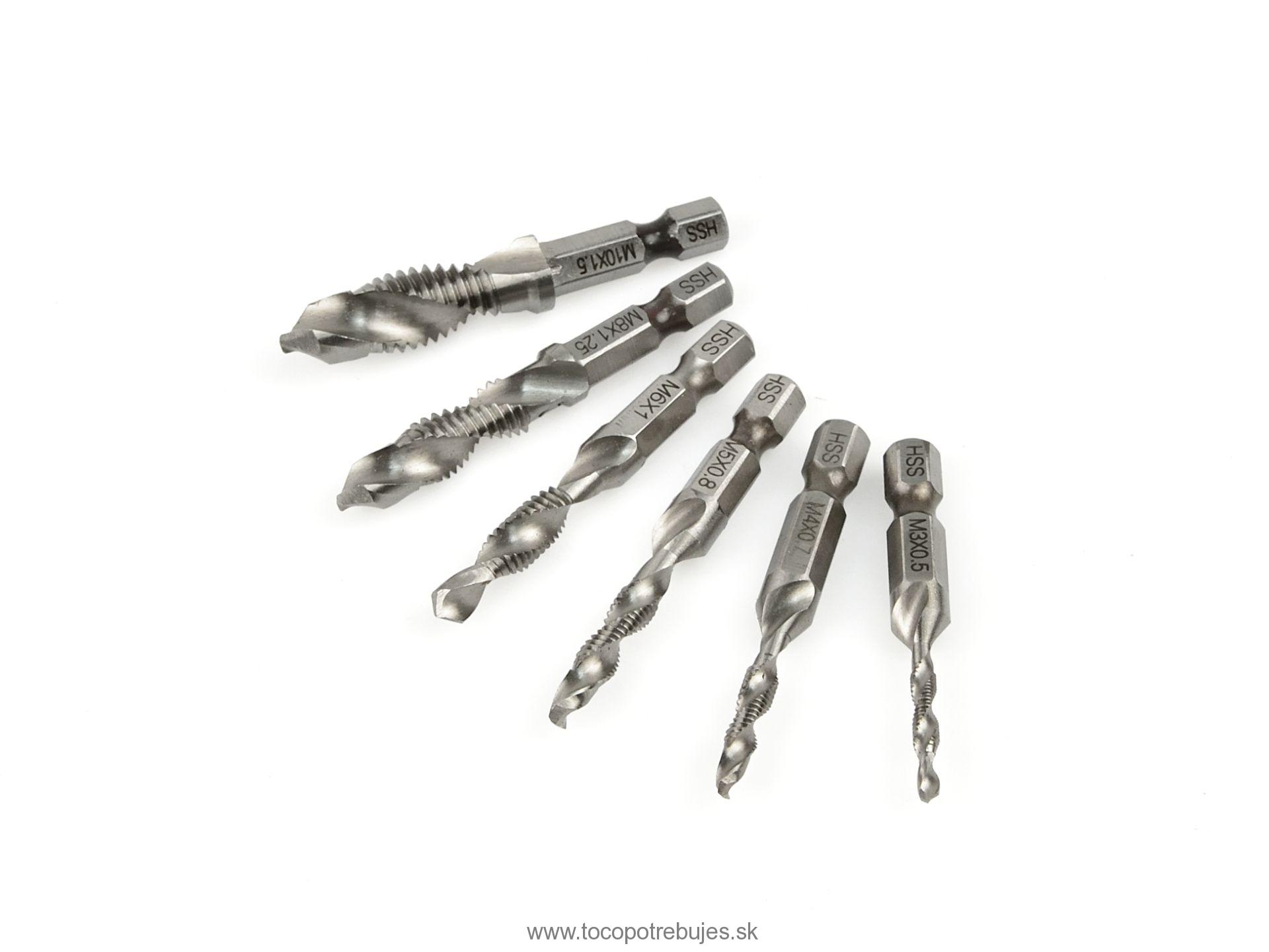 Závitorezné vrtáky HSS M3 - M10 6ks - GEKO G38117