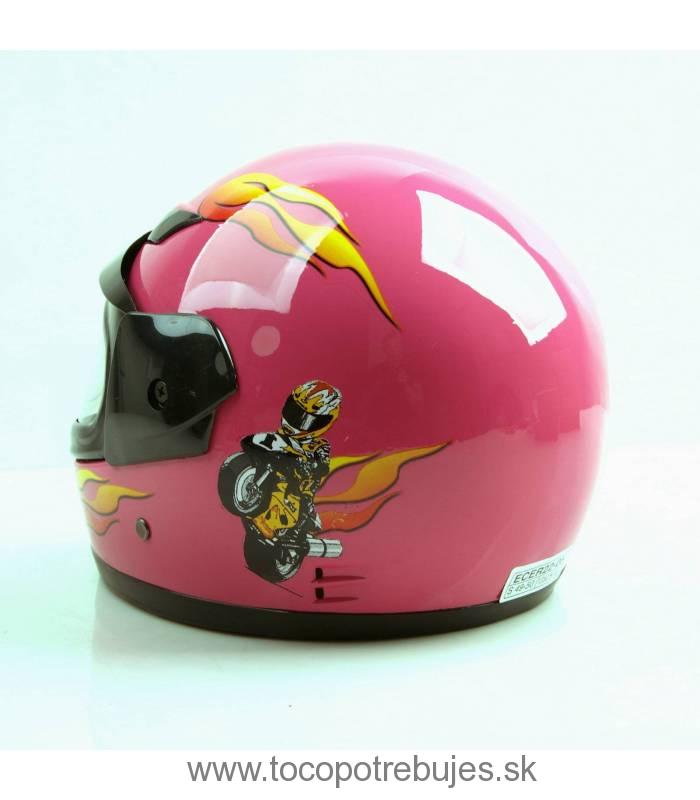 Moto prilba Sunway Kids Integral PHX Ružová