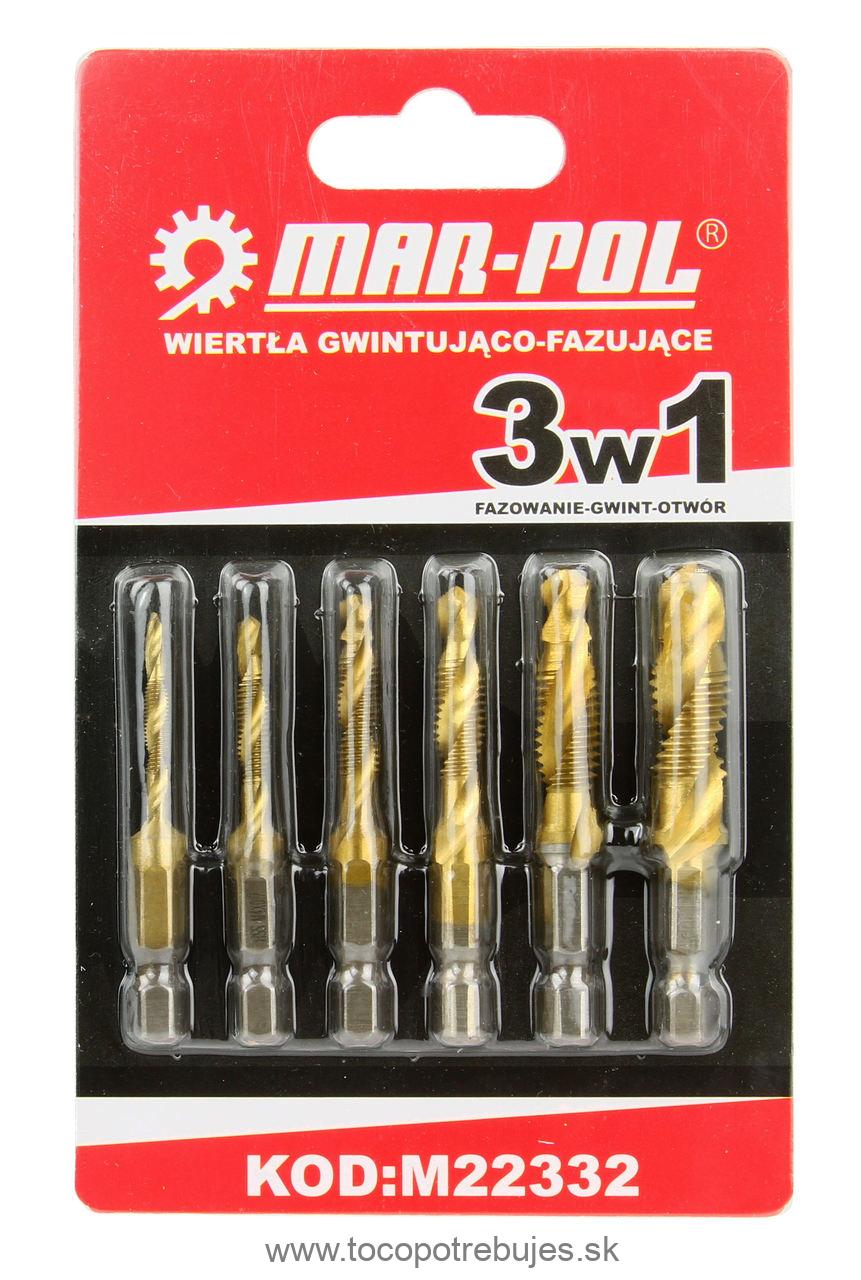 Závitorezné vrtáky HSS M3 - M10 6ks - MAR-POL M22332