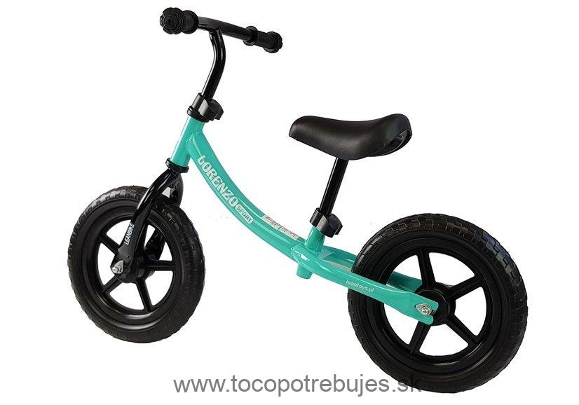 LeanToys Odrážadlo Lorenzo Sport 12" tyrkysová l5274 