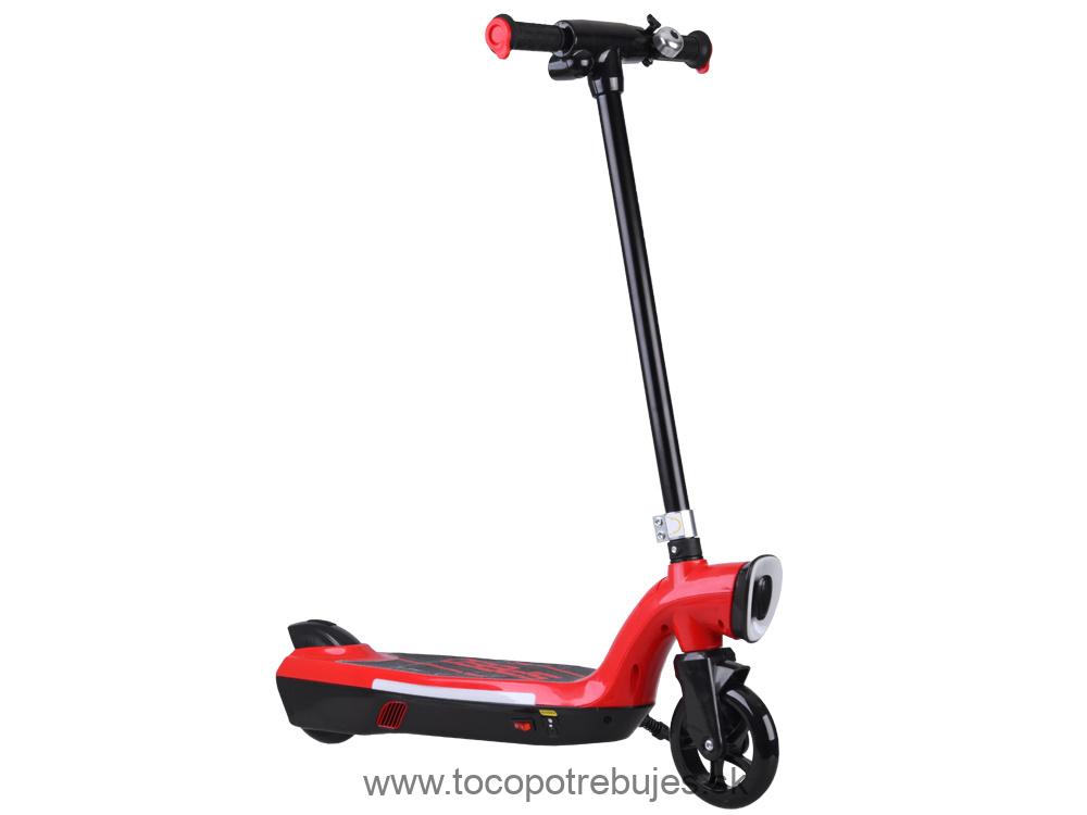 Elektrická Kolobežka 12V 45W s LED osvetlením, nosnosť 50kg, červená