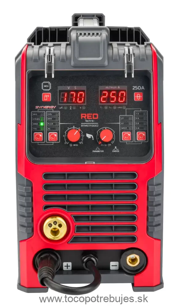 Invertorová zváračka RED TECHNIC RTMSTF0002 Migomat MIG MAG MMA TIG LIFT 250A Synergy