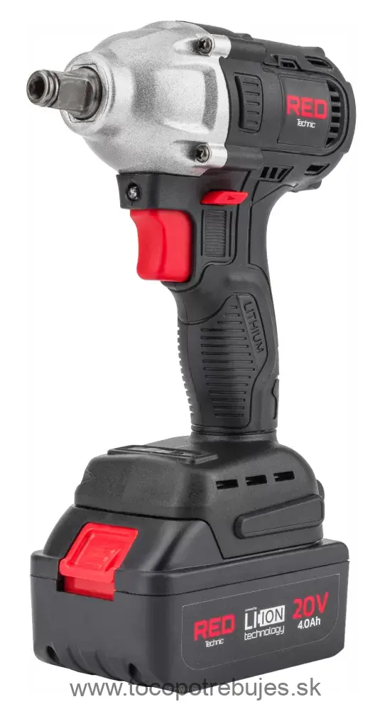 AKU rázový uťahovák RTAKU0026 20V 4Ah 380Nm - RED TECHNIC