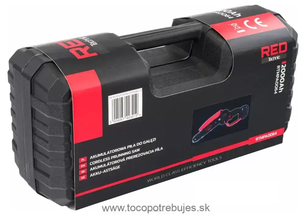 Akumulátorová reťazová píla 21V 2000mAh Li-Ion - RED TECHNIC RTMPA0064
