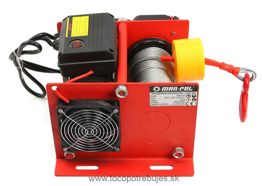 Elektrický lanový navijak 30m 300/600kg - MAR-POL M80785