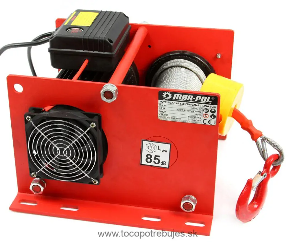 Elektrický lanový navijak 30m 500/999kg - MAR-POL M80787