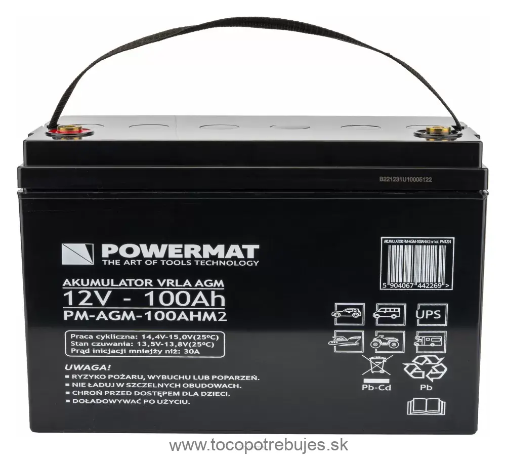 Akumulátor Powermat PM-AGM-100AHM2
