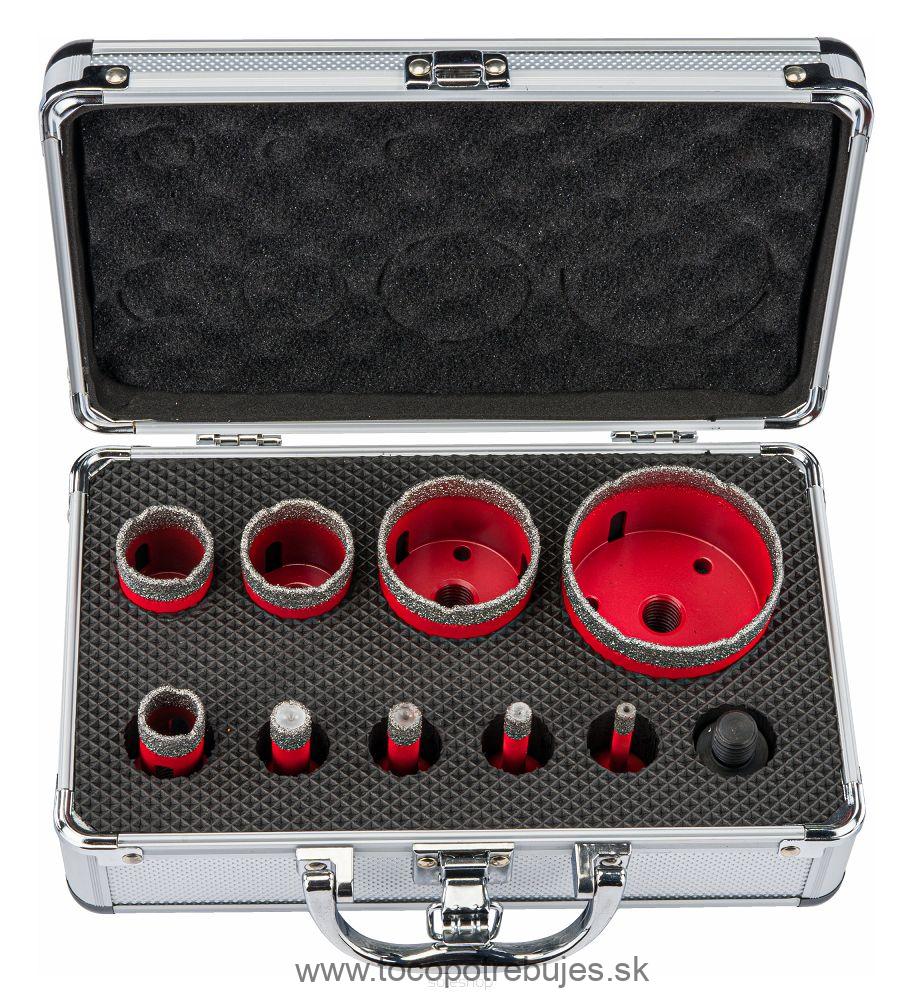 Sada diamantových korunkových vrtákov, 9 ks - RED TECHNIC RTZOD0046
