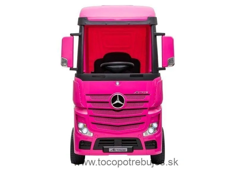 LeanToys L5241 Elektrický kamión pre deti Mercedes Actros, ružová - 4x45W, 2.4Ghz DO, LED svetlá