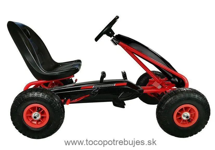 LeanToys Gokart HP003D - nafukovacie kolesá - čierna