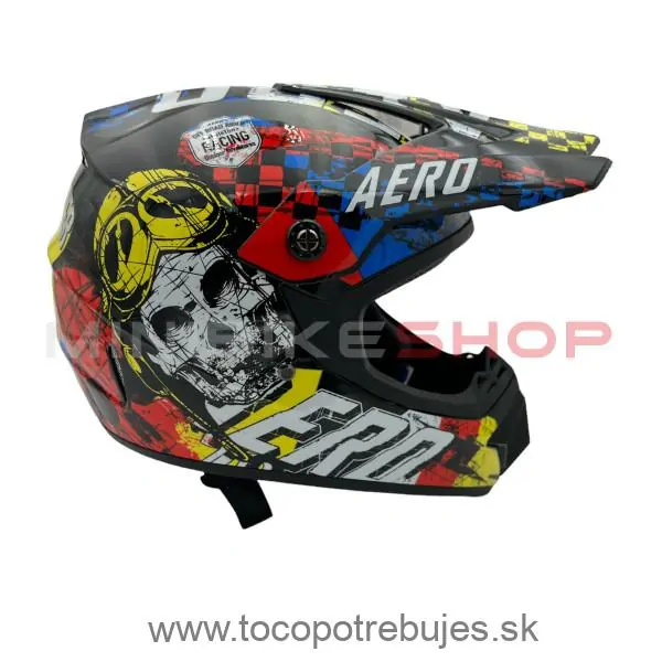 Detská cross helma Skeleton Black-Colored