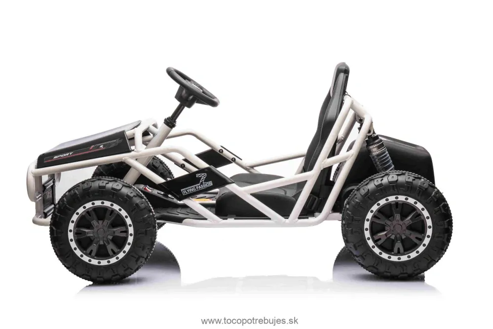 Elektrická Motokára SPORT-KART 24V, čierna, EVA kolesá, Koženkové sedadlo, 2 x 50W Motor, 24V Batéria, Masívna kovová konštrukcia