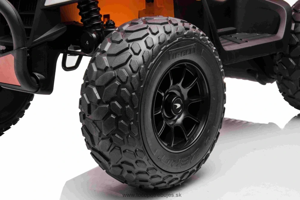 Elektrická štvorkolka McLaren Racing MCL 12V 4X4, oranžová